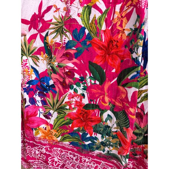 I.N.C. International Concepts Floral V-Neck Maxi Dress M Colorful Boho Hawaiian - Picture 7 of 10